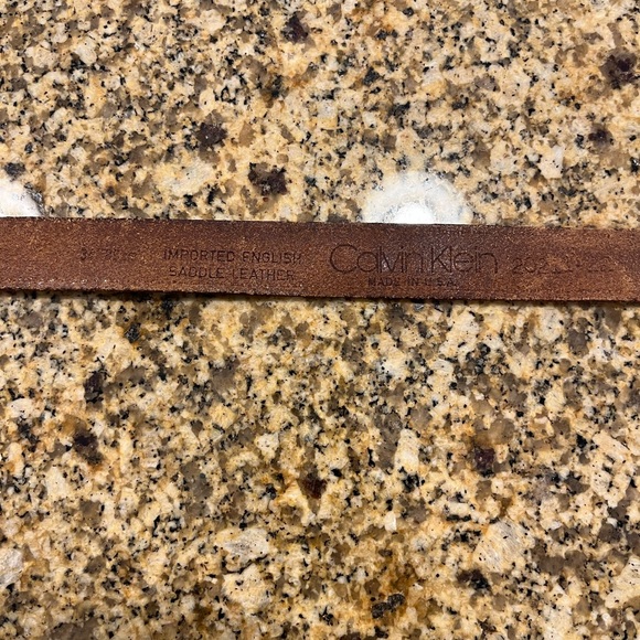 Vintage Calvin Klein 1970’s Brown Saddle Leather Belt L - Picture 3 of 10
